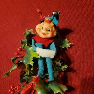 Vintage Knee Hugger Felt Elf